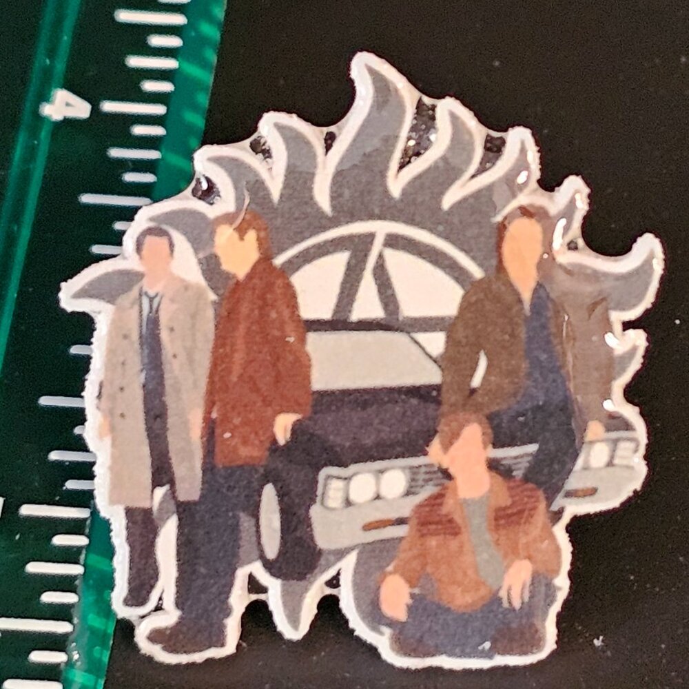 Supernatural Acrylic Pin – Sam, Dean, Castiel & Jack with Baby